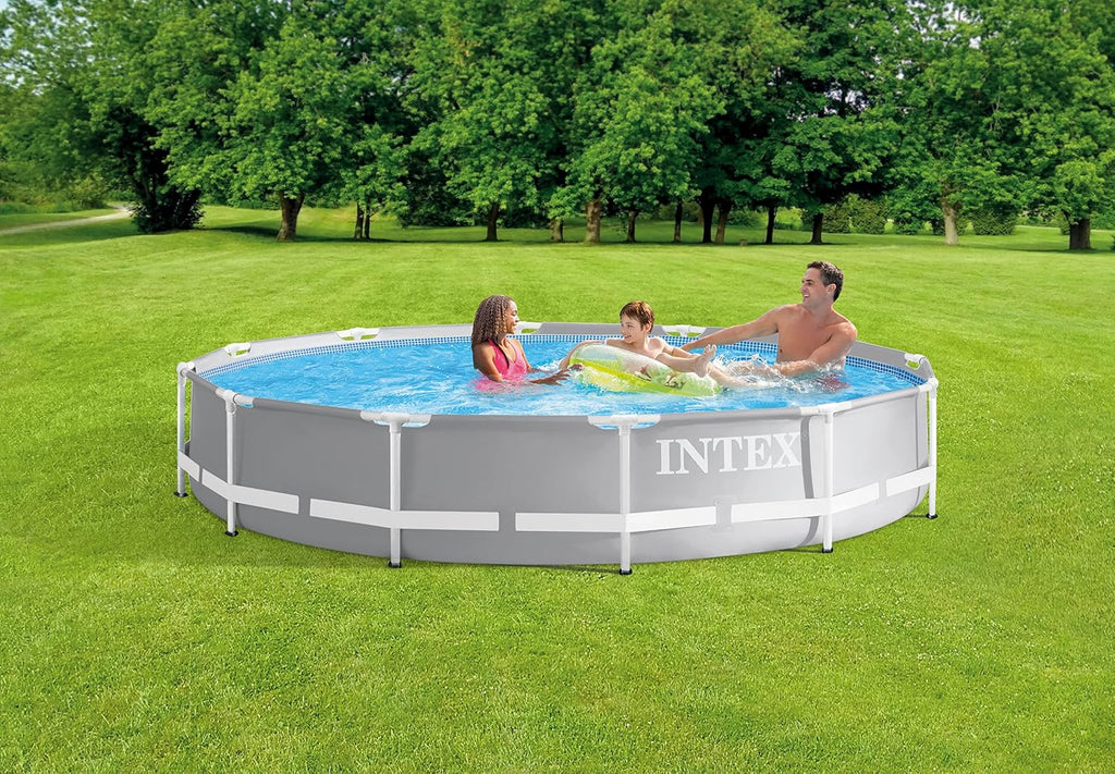 INTEX 26710EH Prism Frame Premium Above Ground Swimming Pool: 12ft x 30in – SuperTough Puncture Resistant – Rust Resistant – Easy Assemble – 1718 Gallon Capacity – Pool Only