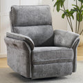 Oversized Power Recliner Chair Swivel Glider with Massage and Heat, Rocker Nursery Recliner for Adults with Adjustable Headrest, 26' Extra Wide Nursery Chair with Overstuffed Armrest, Dark Grey