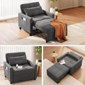Ahomly Convertible Sofa Chair Bed, 3-in-1 Multi-Functional Sleeper Chair Bed, Adjustable Backrest Recliner with Modern Linen Fabric for Living Room Bedroom Apartment Small Space, Dark Grey