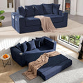 76' Convertible Sofa Bed, 2-in-1 Boneless Sleeper Sofa with Cup Holder & Pocket, Corduroy Pull Out Couch with 5 Pillows, Couch Bed for Living Room, Small Spaces, Bedroom, No Assembly