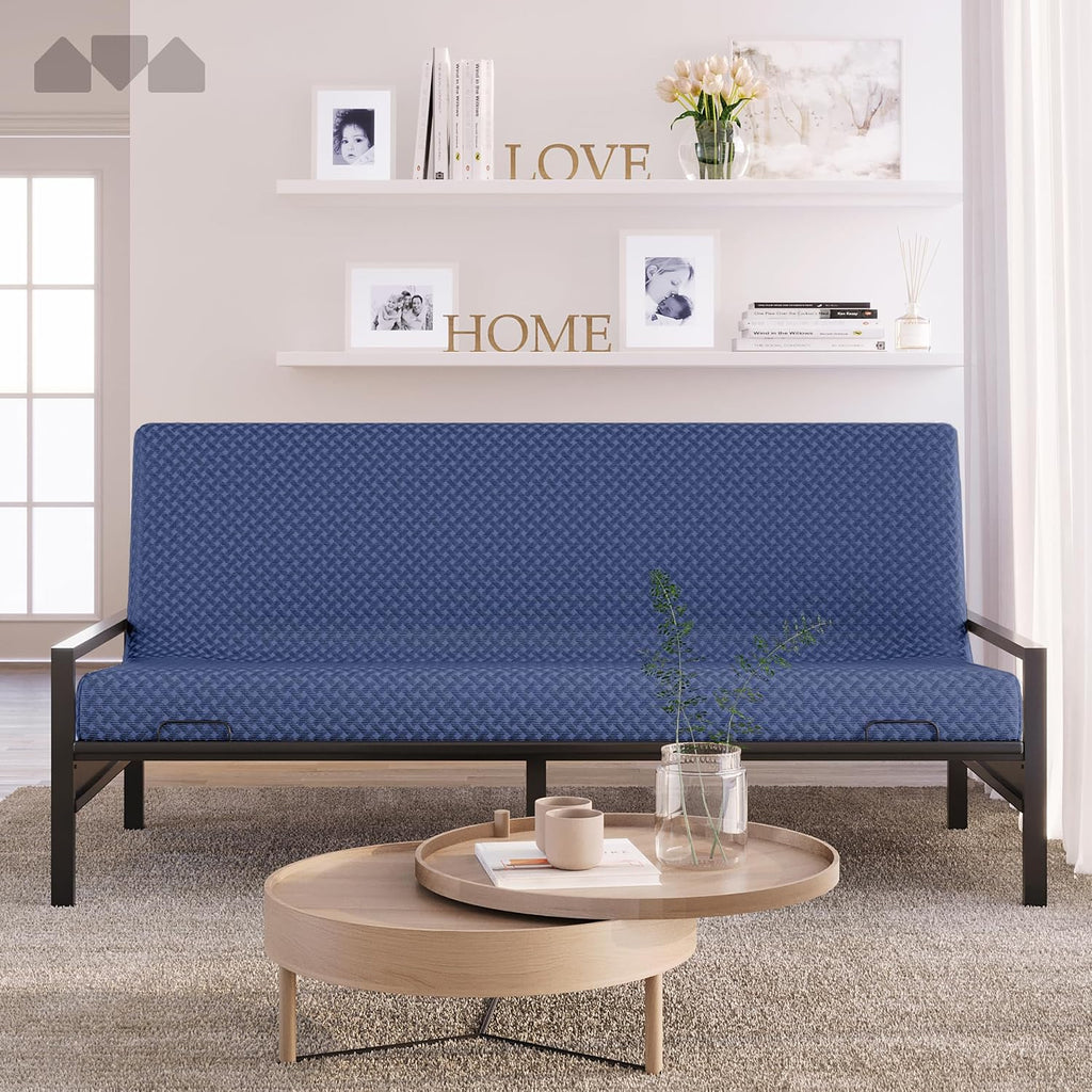 Milliard Full Size Futon Mattress, Navy, 71 x 52 x 6 Inch, Memory Foam Futon Mattress Full Size, CertiPUR-US, Comfy Sofa Bed, Couch, Removable Washable Hypoallergenic Cover, Frame Not Included