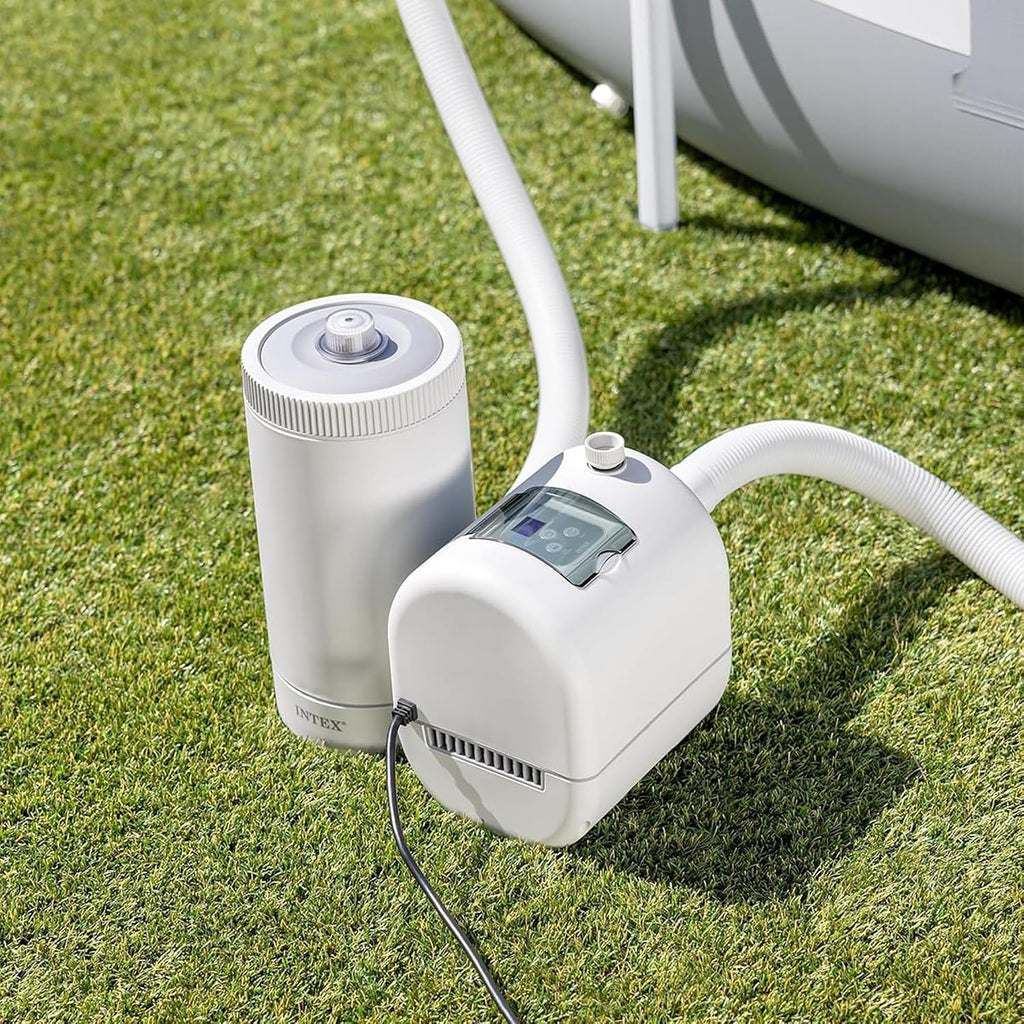 INTEX Krystal Clear Saltwater Pool Chlorine System for Above Ground Pools up to 4,500 Gallons, Pool Cleaner with Automatic Timer and Self Cleaning