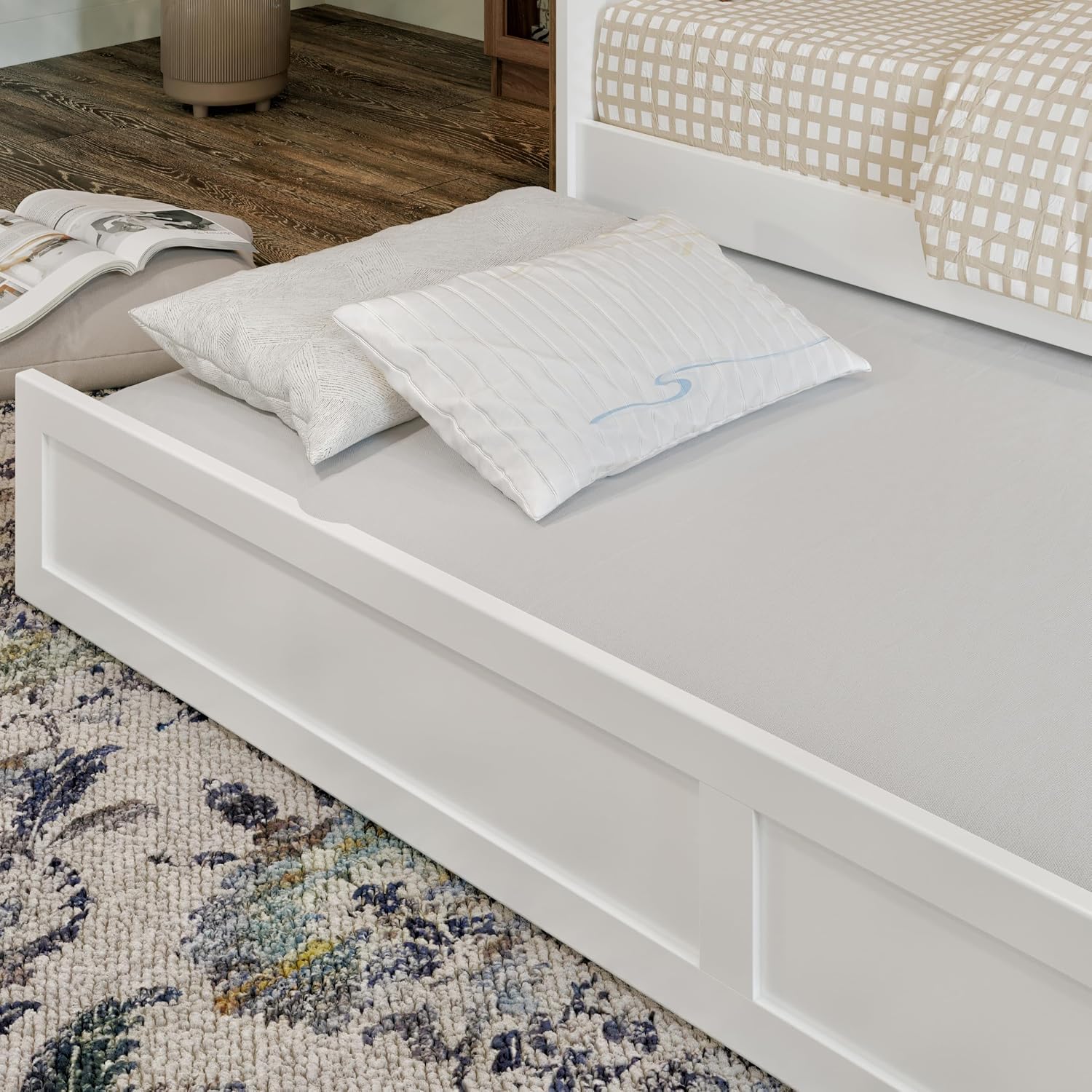 AFI, Acadia Twin Size Wood Daybed Frame with Twin Trundle, White