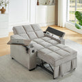 oaaktu Large Size Convertible Sleeper Chair Futon Sofa Bed, Comfortable Thick Cushion Single Sleeper Sofa Handheld Storage and Adjustable Backrest | Reading Chair with Rotating Small Table (Khaki)