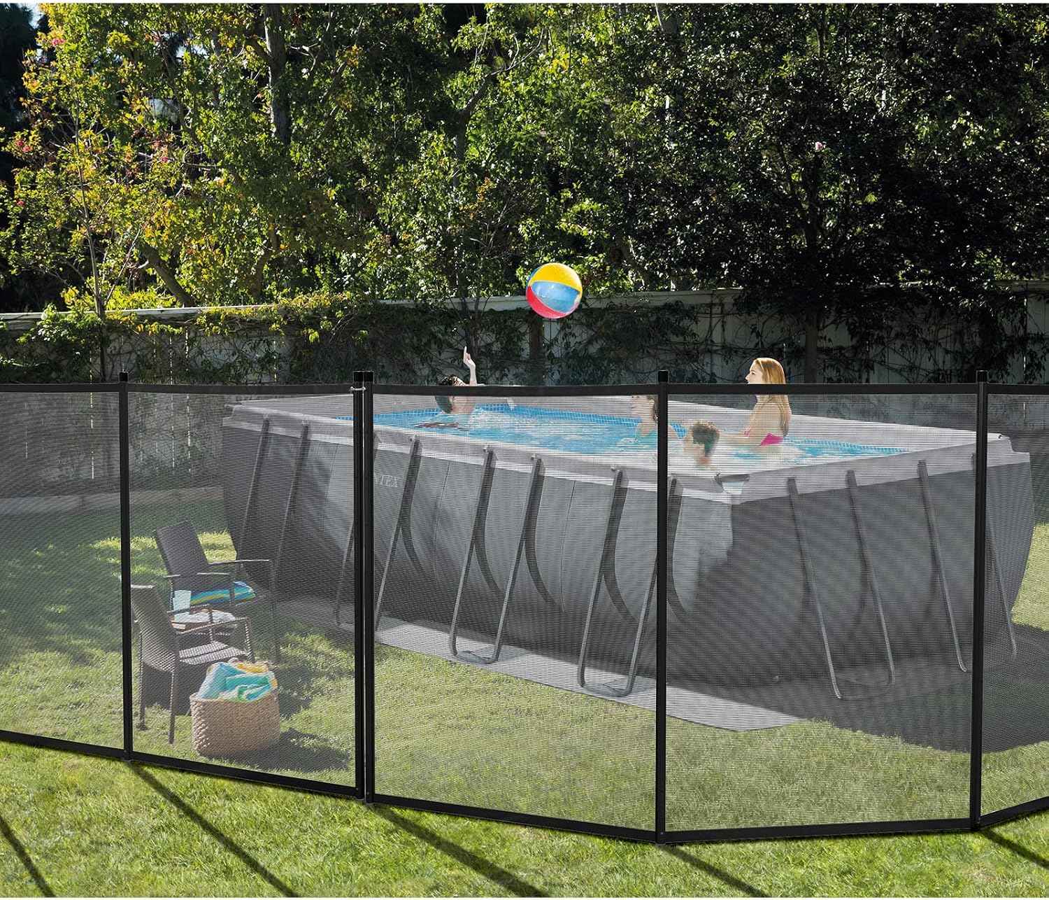 VINGLI Swimming Pool Fence for Inground and Above Pool Safety Fencing, Black (4×60FT)