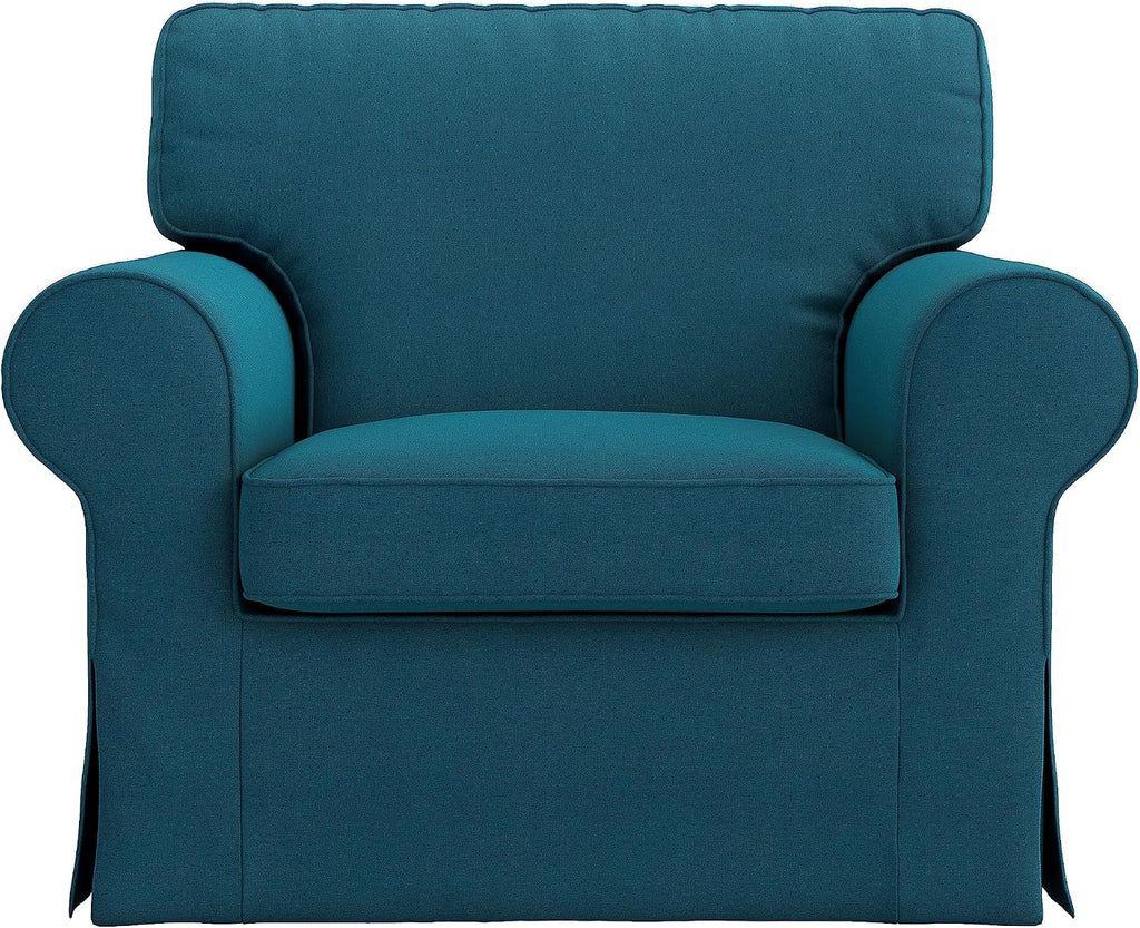 MASTERS OF COVERS Ektorp Armchair Cover for The IKEA Ektorp Chair Slipcover Replacement (Dark Ocean)-Not Fit for Uppland Series Sofa (Armchair Cover Only!)