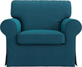 MASTERS OF COVERS Ektorp Armchair Cover for The IKEA Ektorp Chair Slipcover Replacement (Dark Ocean)-Not Fit for Uppland Series Sofa (Armchair Cover Only!)