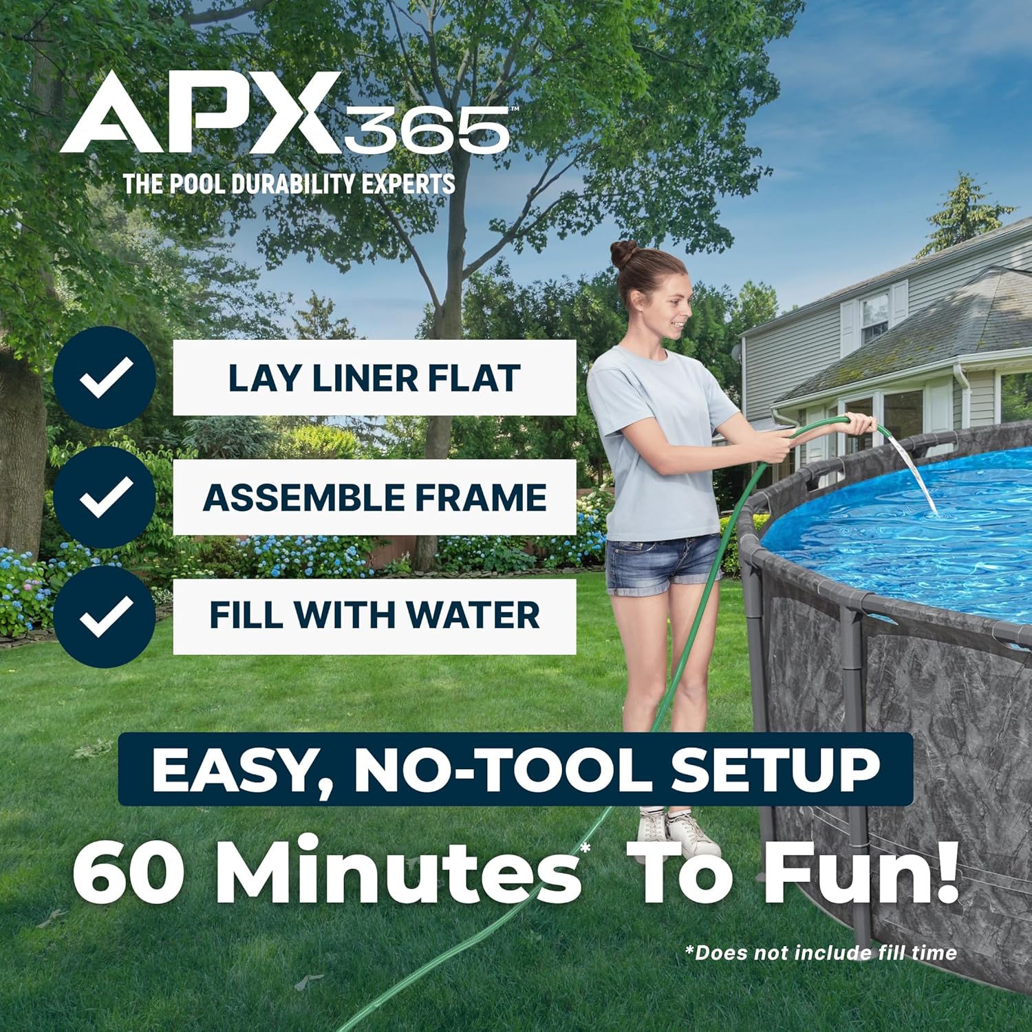 Bestway APX 365 20' x 52' Above Ground Pool, Round Metal Frame Outdoor Swimming Pool Set with Sand Filter Pump, Ladder, and Cover, Dark Marble