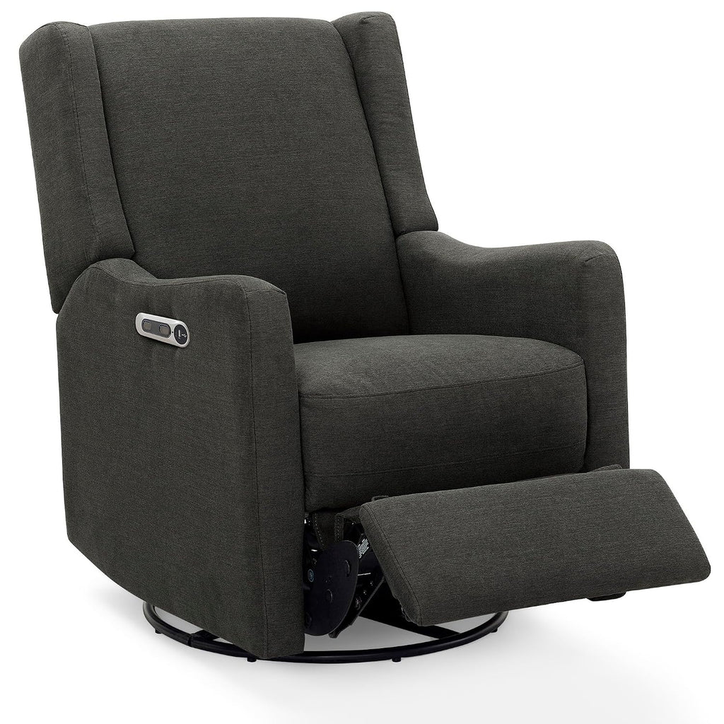 Delta Children Mercer Electronic Power Recliner and Swivel Glider with USB Port in LiveSmart Performance Fabric - Water Repellent & Stain Resistant, Dark Grey