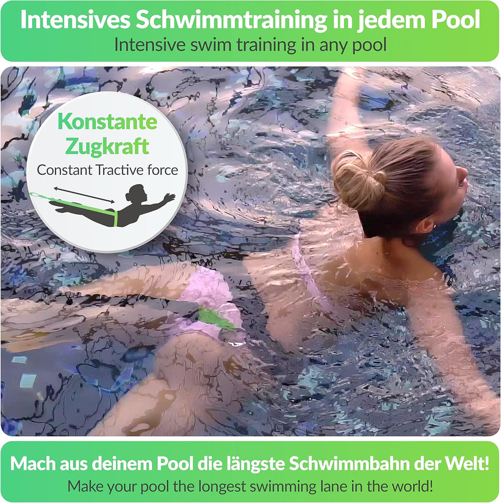 Premium Swim Trainer – for Any Pool, Optimal Swimming Without Counter-Current System, Padded Swim Belt 1–20 kg, Tested, Certified, Made in Germany
