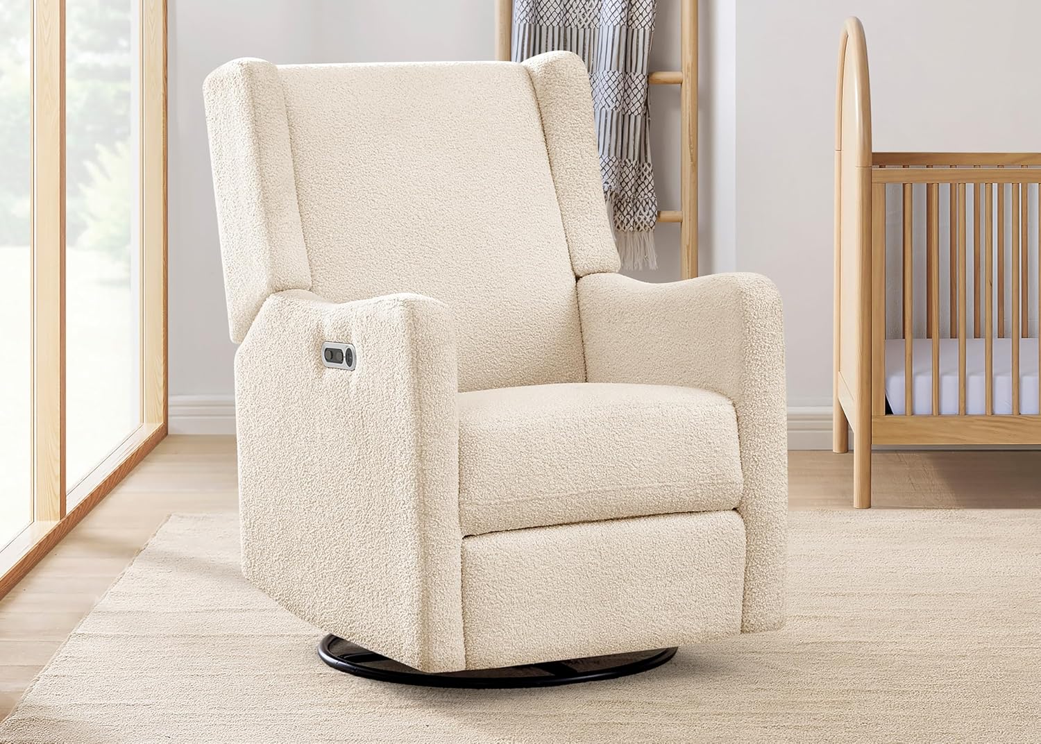 Delta Children Mercer Electronic Power Recliner and Swivel Glider with USB-A and Type-C Ports - Greenguard Gold Certified - Stain-Resistant Performance Fabric is Oeko-TEX Standard 100 Certified, Shell