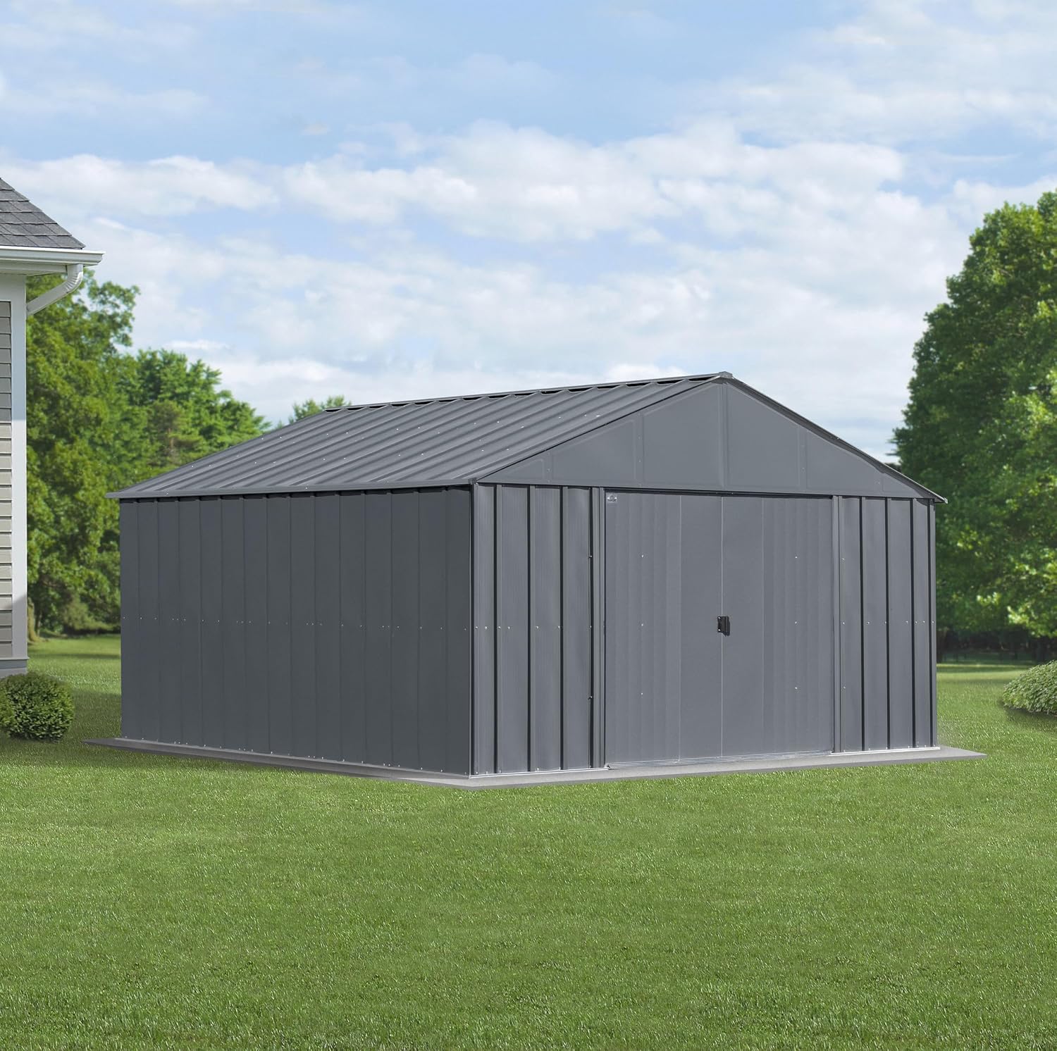 Arrow Classic Metal Shed, 12 x 12, Charcoal