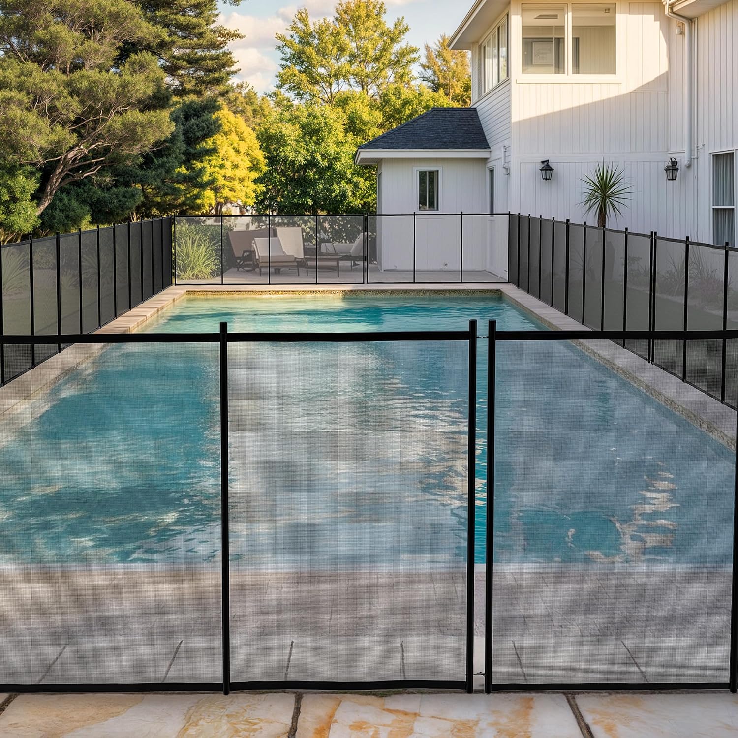 DWVO 4FTx 48FT Pool Fence, DIY Swimming Pool Safety Fence for In-ground Pools, Durable & Easy to Install Pool Fencing for Outdoor Swimming Backyard Garden