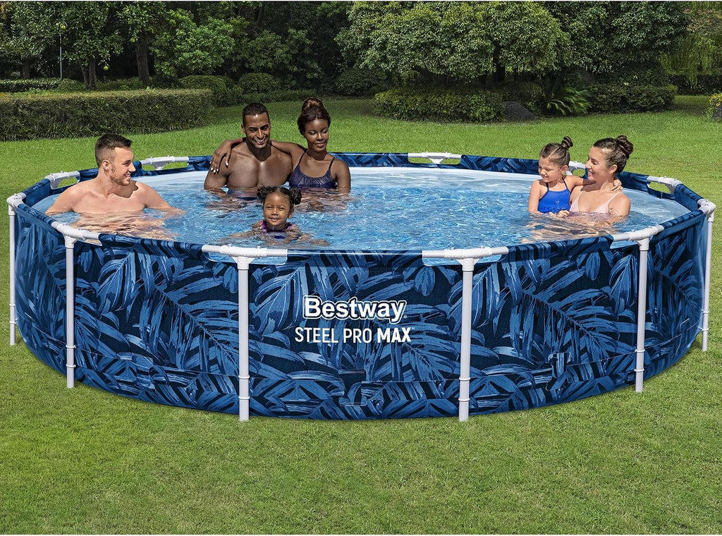 Bestway: Steel Pro MAX - Round Swimming Pool Set - 12' x 30' Tropical - Above Ground, Tritech Construction, Filter Pump, Steel Frame, Click-Assembly