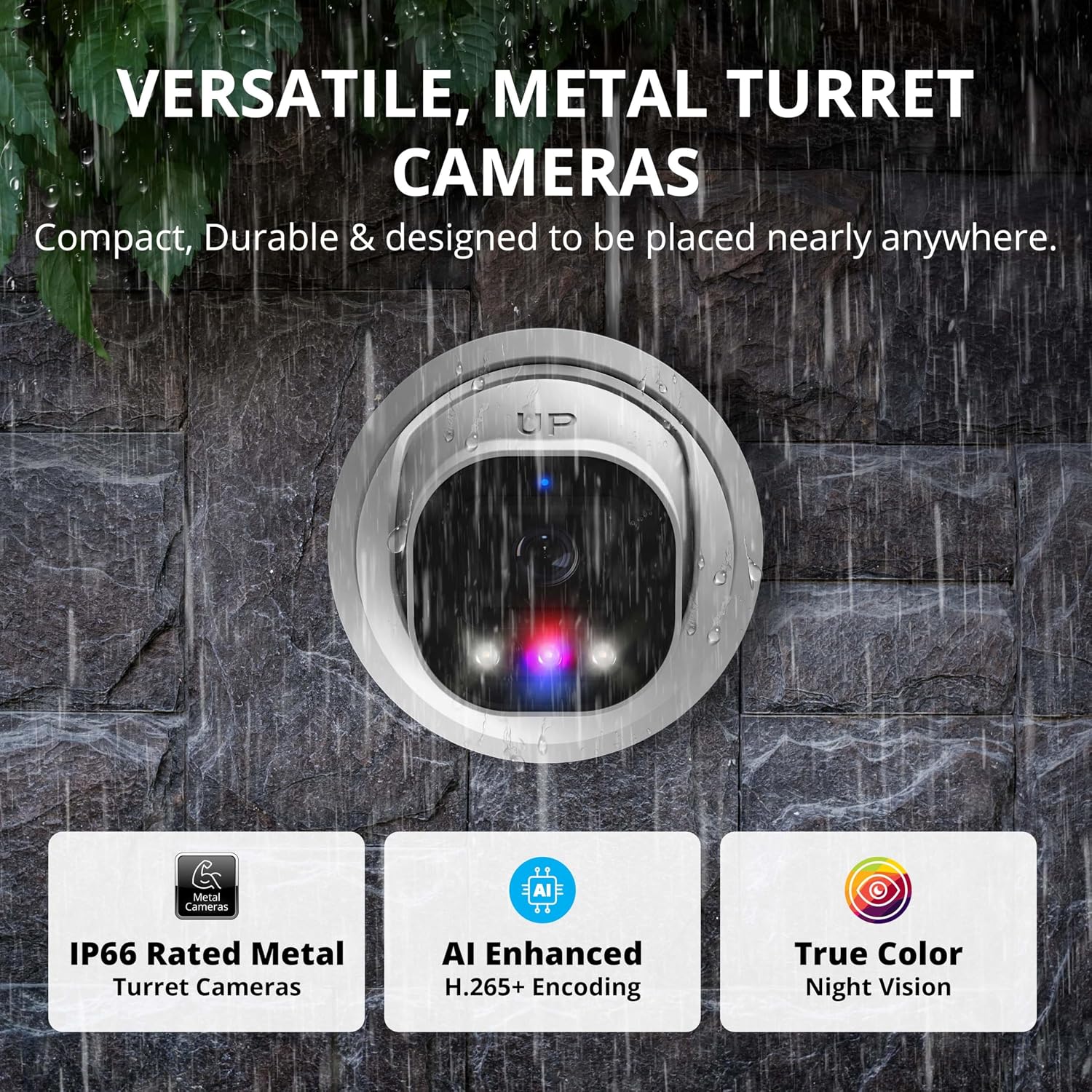 Defender AI Powered Sentinel Pro Turret 16CH NVR PoE Security Camera System, 16pc Metal Turret Cameras, 109° Wide Angle, IP66 Rated, Audio Recording, Web Viewing, 12TB HDD, Works w/Empower App