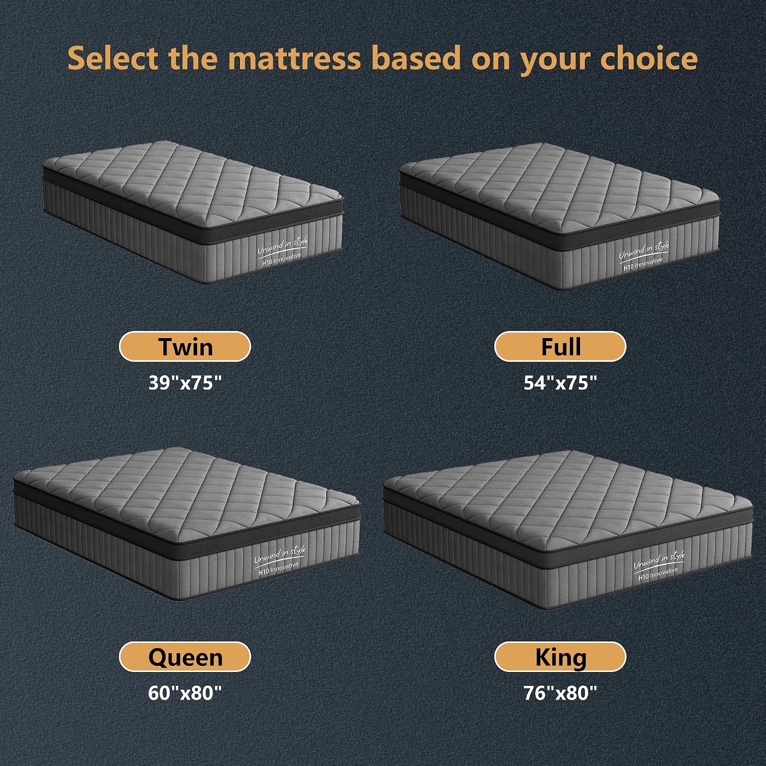 Twin Black Mattress,12 inch Hybrid Mattress Twin Size,Medium Firm with Memory Foam and Pocket Springs,Breathable Cover 12 inch Bed in a Box,39'X75'X12'