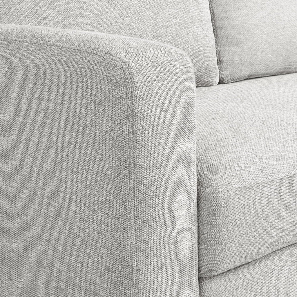 Serta Hawthorne 66.1' Slipcovered Convertible Sleeper Loveseat, Full Size, Dreamcoil Comfort, FingerGuard Pinch Point Protection, Polyester Tweed Fabric, Linen