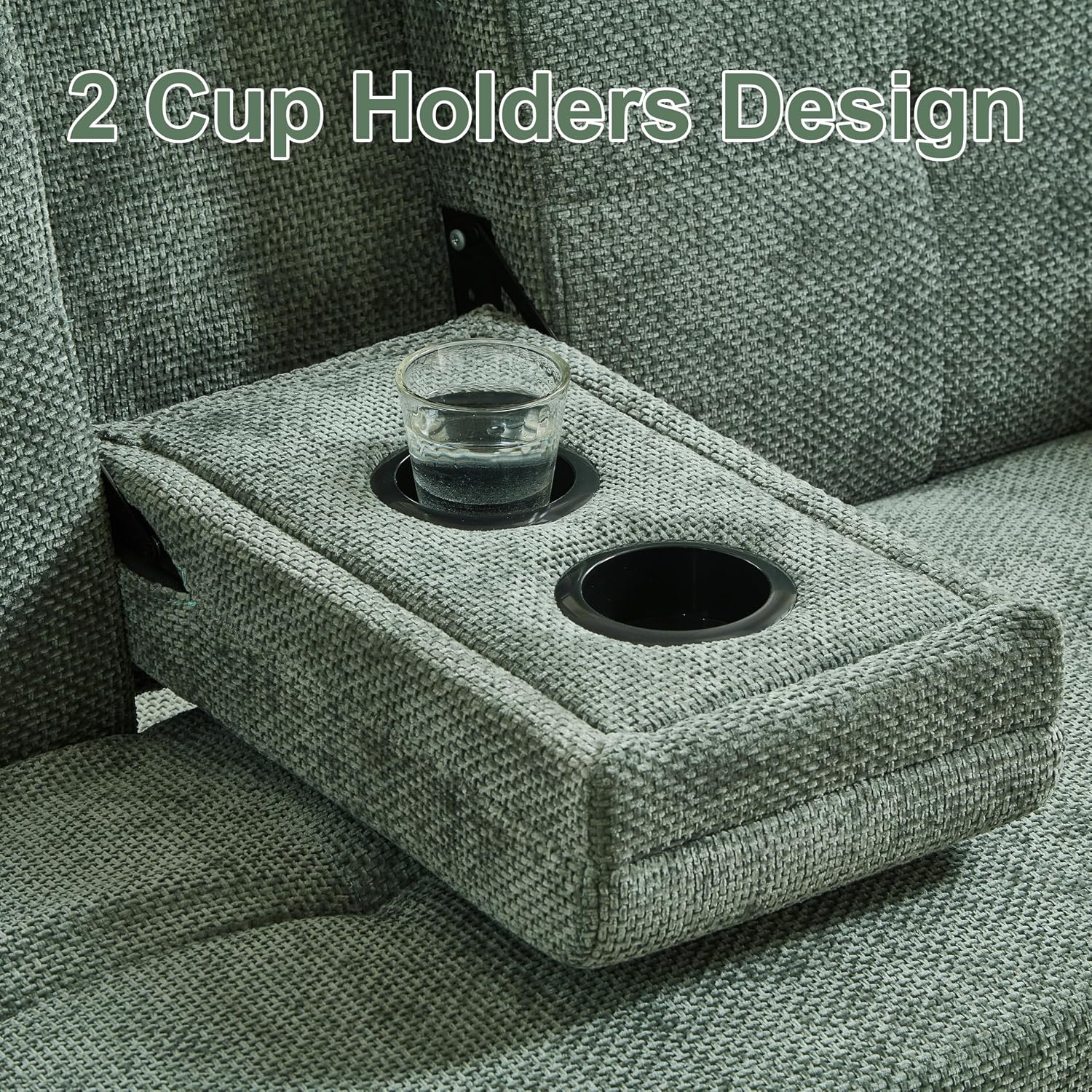 57.48' Convertible Sofa Bed with Cup Holder, Pull Out Sleeper Sofa Bed with USB Charging Ports, 3 in 1 Convertible Sleeper Sofa Bed for Living Room, Apartment, Bedroom, RV, Green