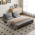 homary Modern Pull Out Sofa Bed Khaki Sleeper Sofa 78.7'' Mid Century Wood Convertible Sofa with Pull Out Bed Cotton & Linen (Gray)