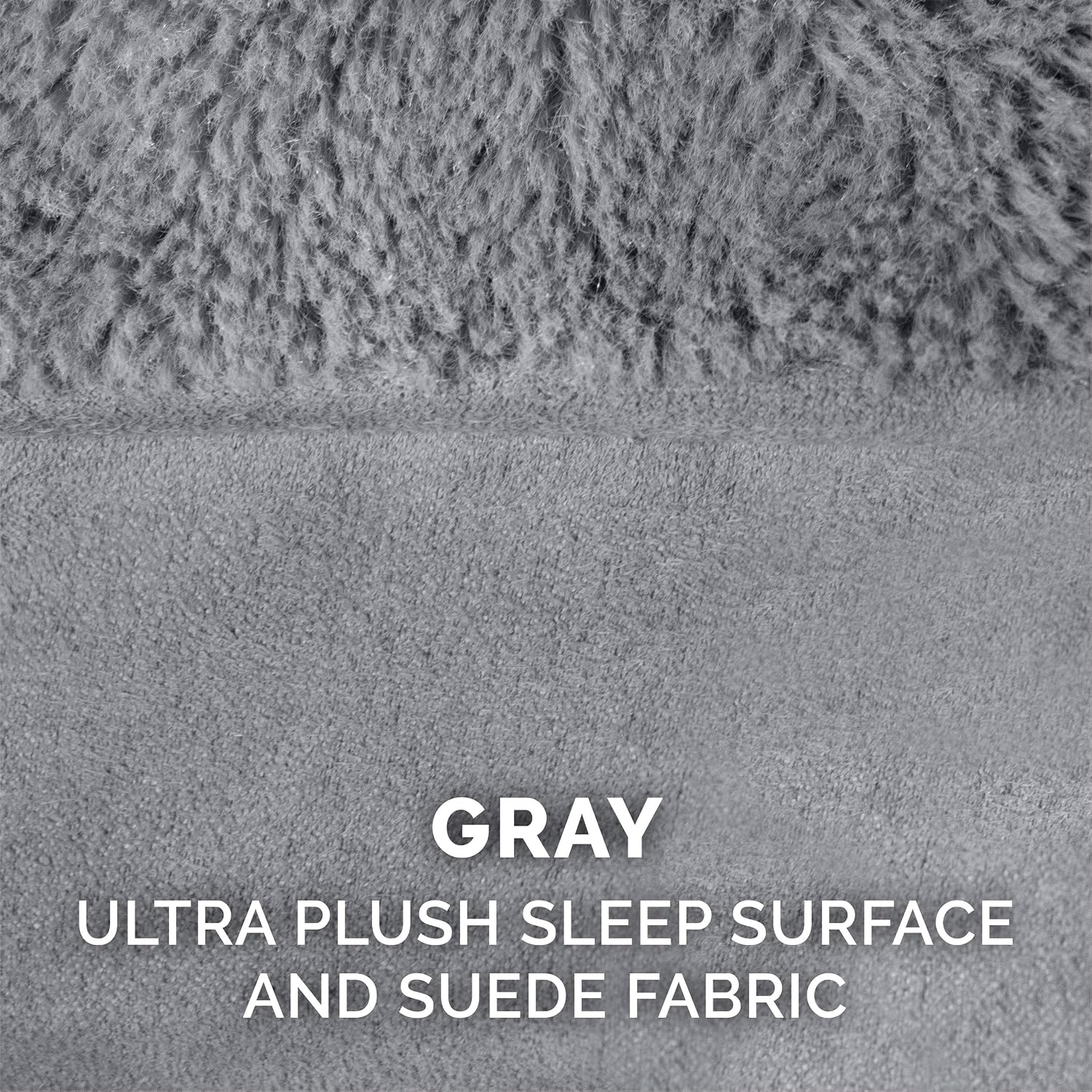 Furhaven Cooling Gel Dog Bed for Large Dogs w/ Removable Bolsters & Washable Cover, For Dogs Up to 125 lbs - Plush & Suede Sofa - Gray, Jumbo Plus/XXL