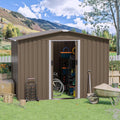 8FT x 6FT Outdoor Storage Shed,Waterproof Lockable Door Metal Tool Shed with Sliding Door and Air Vents,Storage House for Gardening Tools,Metal Storage Shed for Garden,Backyard,Lawn