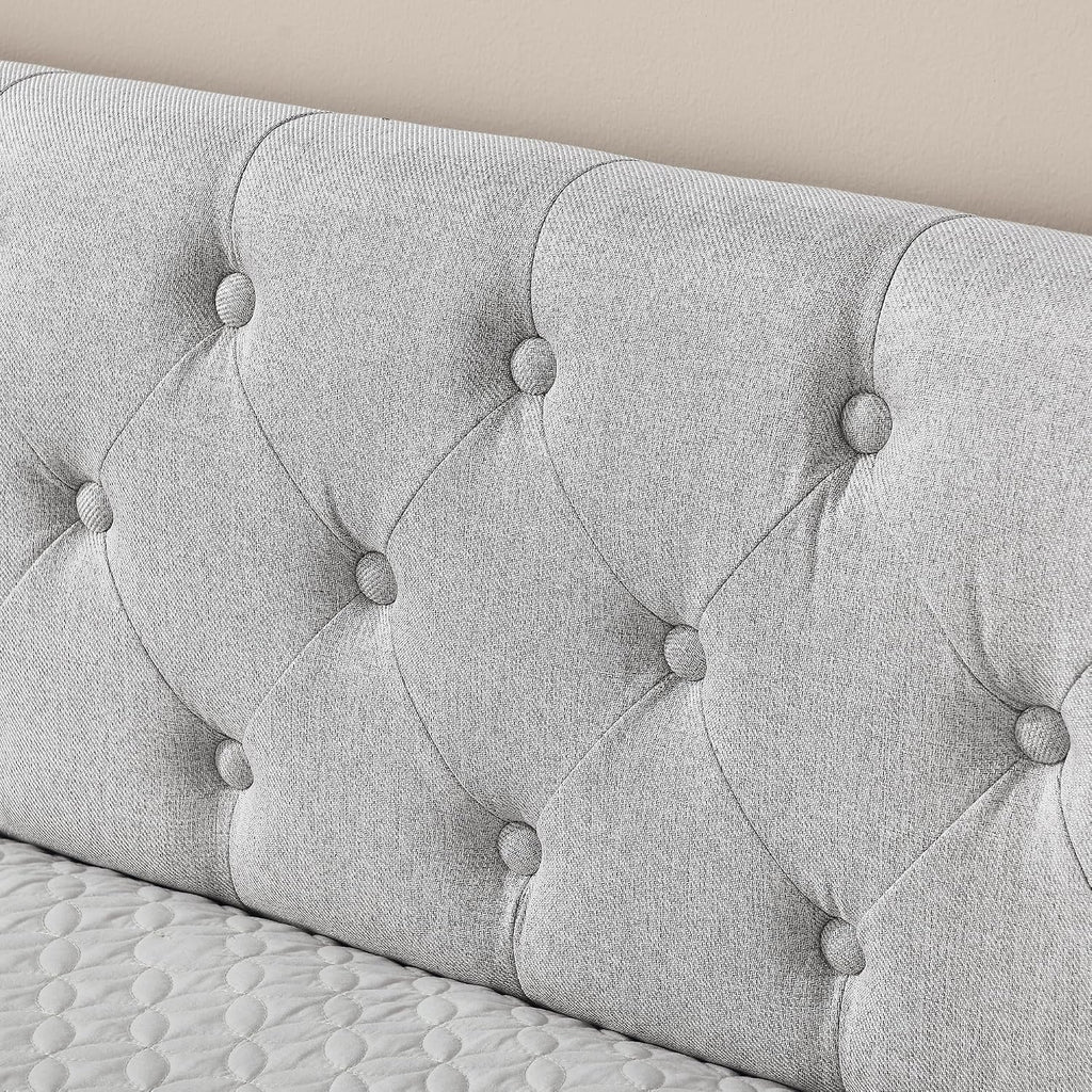 KEIKI Twin Size Upholstery Daybed with Trundle and 2 Drawers, Twin to King Design Mid-Century Style Extendable Sofa Bed, Easy Assembly, No Box Spring Required, for Living Room, Beige