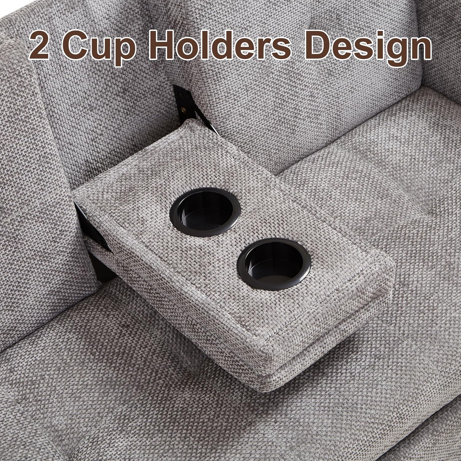 57.48' Convertible Sofa Bed with Cup Holder, Pull Out Sleeper Sofa Bed with USB Charging Ports, 3 in 1 Convertible Sleeper Sofa Bed for Living Room, Apartment, Bedroom, RV, Grey